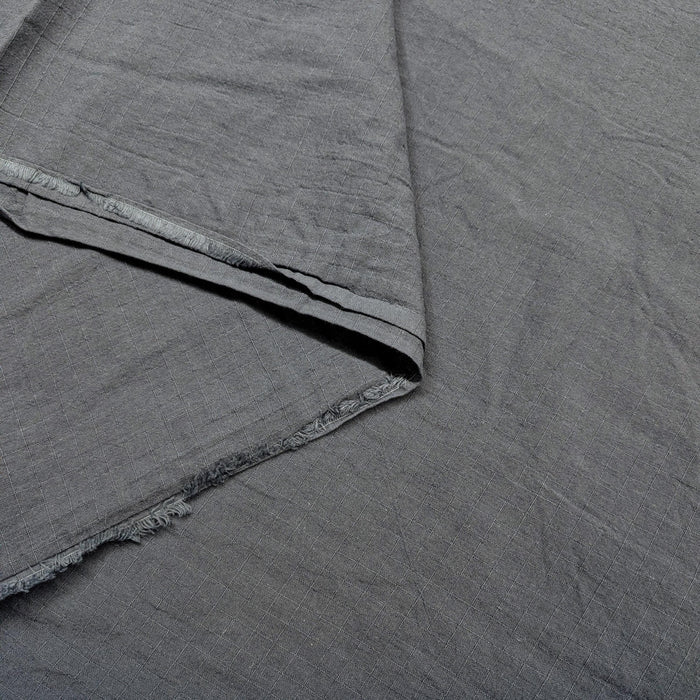 NEW Soft Gridded Dobby Cosmo Japanese cotton linen fabric AD-5747 266 gray blue