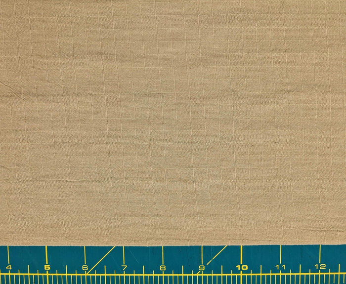 NEW Soft Gridded Dobby Cosmo Japanese cotton linen fabric AD-5747 51 khaki