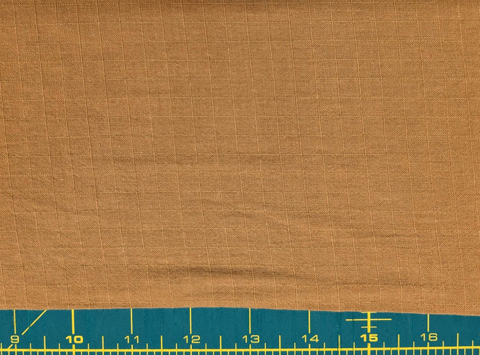 NEW Soft Gridded Dobby Cosmo Japanese cotton linen fabric AD-5747 10 light brown