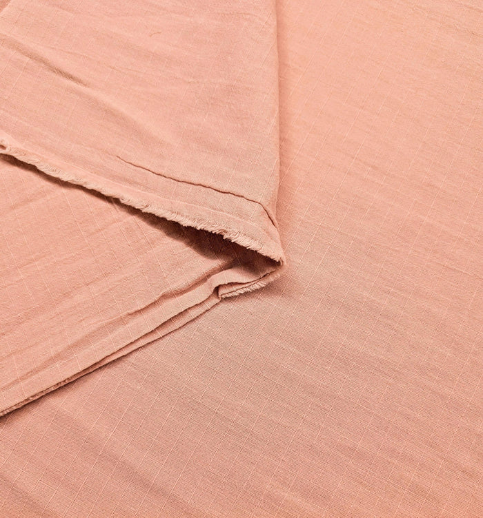 NEW Soft Gridded Dobby Cosmo Japanese cotton linen fabric AD-5747 31 pale coral pink