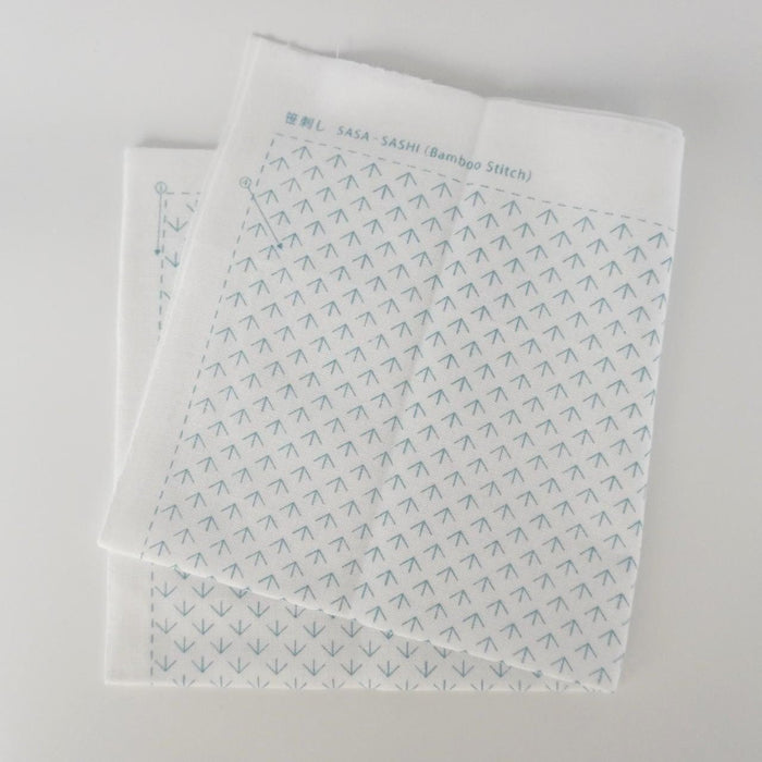 Daruma - Bamboo Grass Cotton Sashiko Fukin Sampler Cloth - White