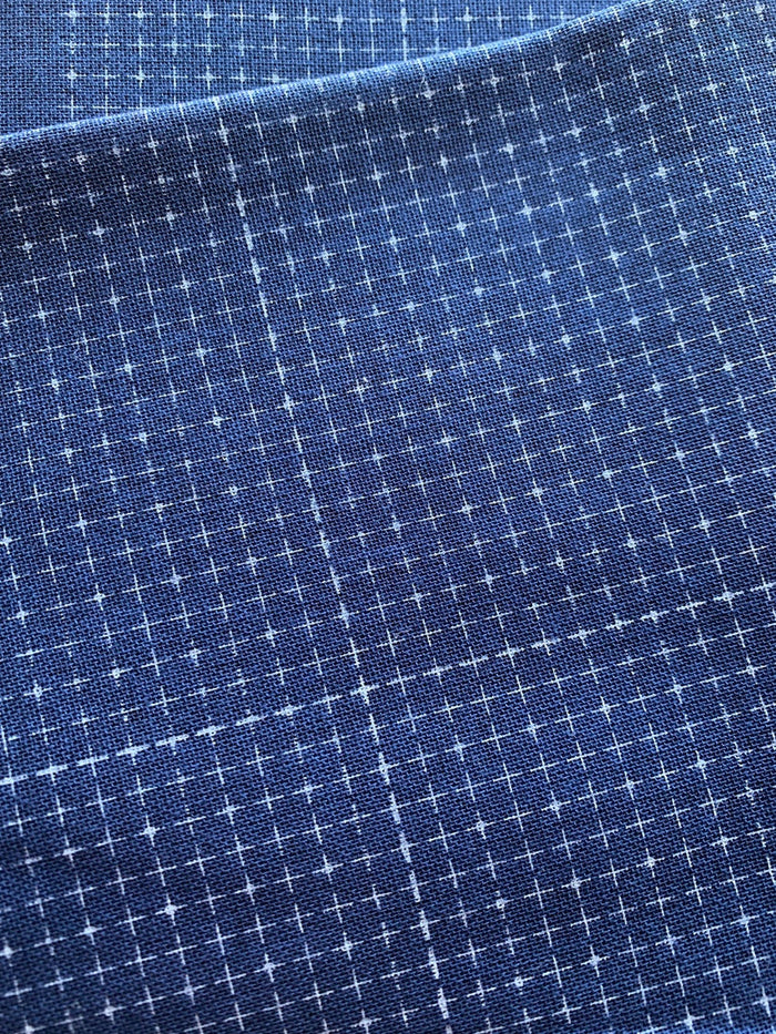 Daruma - Cotton Sashiko Grid Cloth - Navy