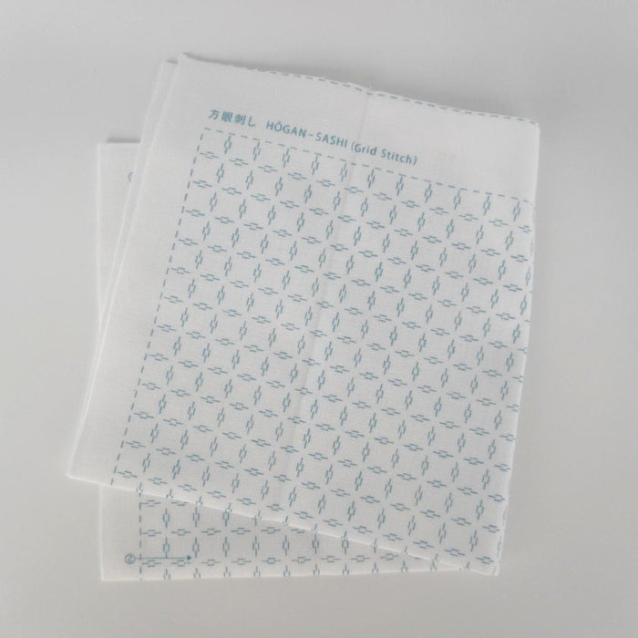 Daruma - Cotton Sashiko Fukin Grid Sampler Cloth - White