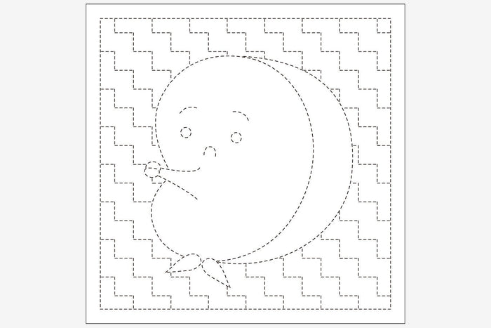 Daruma - Hyottoko Cotton Sashiko Fukin Sampler Cloth - Blue or White