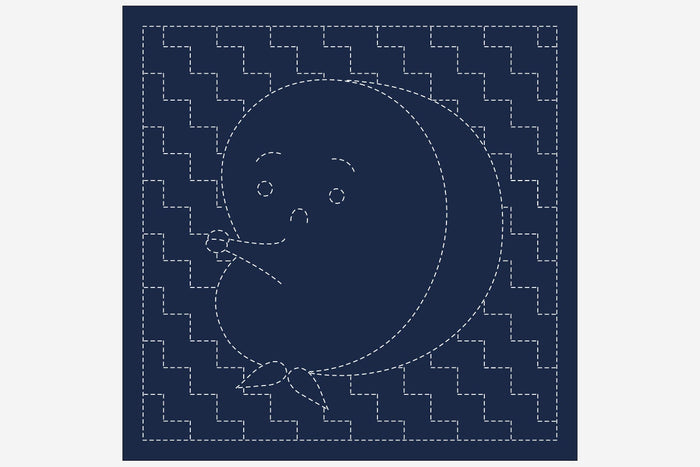 Daruma - Hyottoko Cotton Sashiko Fukin Sampler Cloth - Blue or White