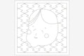 Daruma - Okame Cotton Sashiko Fukin Sampler Cloth - Blue or White