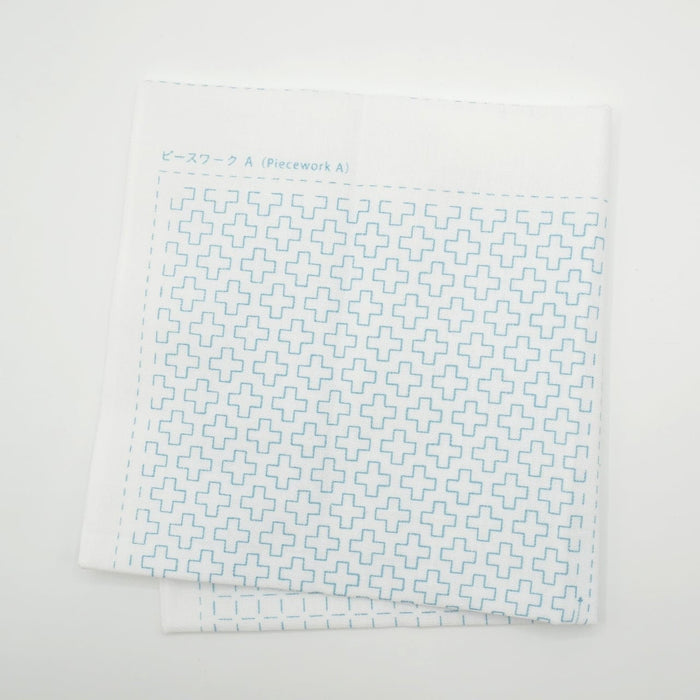 Daruma - Piecework A Cotton Sashiko Fukin Sampler Cloth - White