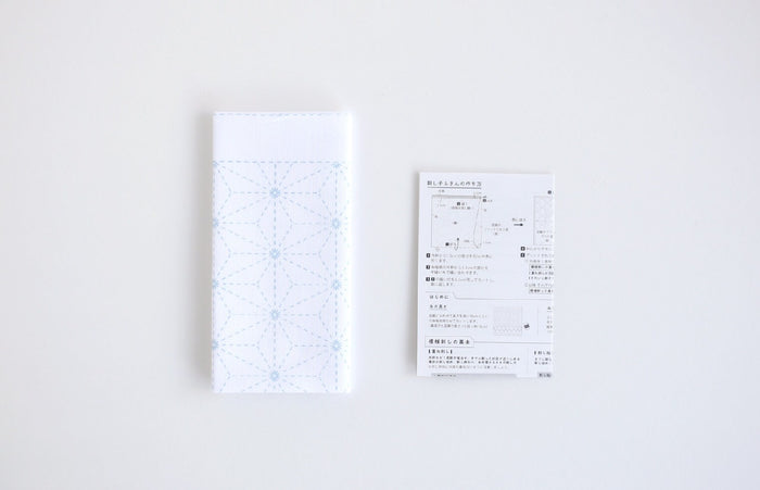Daruma - Seigaiha Waves Cotton Sashiko Fukin Sampler Cloth - Blue or White