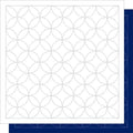 Daruma - Shippou Circles Cotton Sashiko Fukin Sampler Cloth - Blue or White