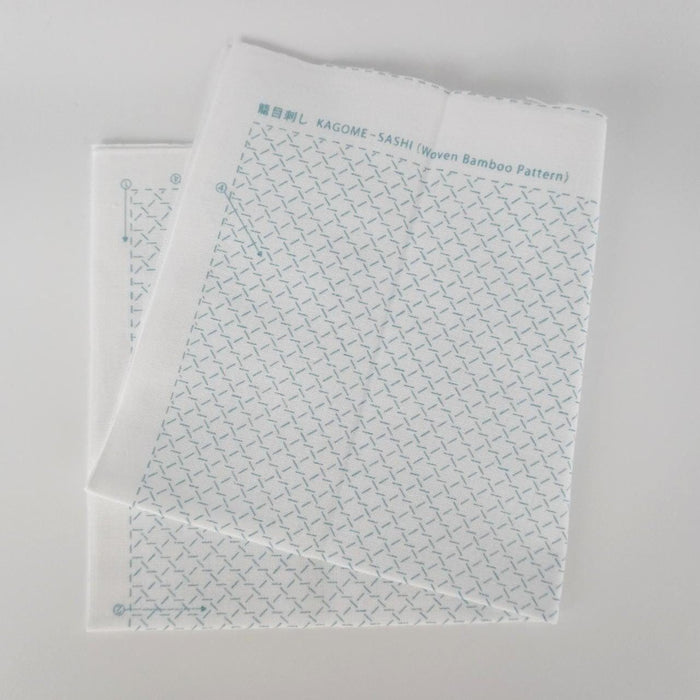 Daruma Woven Bamboo Sashiko Fukin Japanese cotton sashiko sampler cloth 8430-1104 white