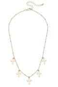 Delaney Delicate Cross Drip Necklace