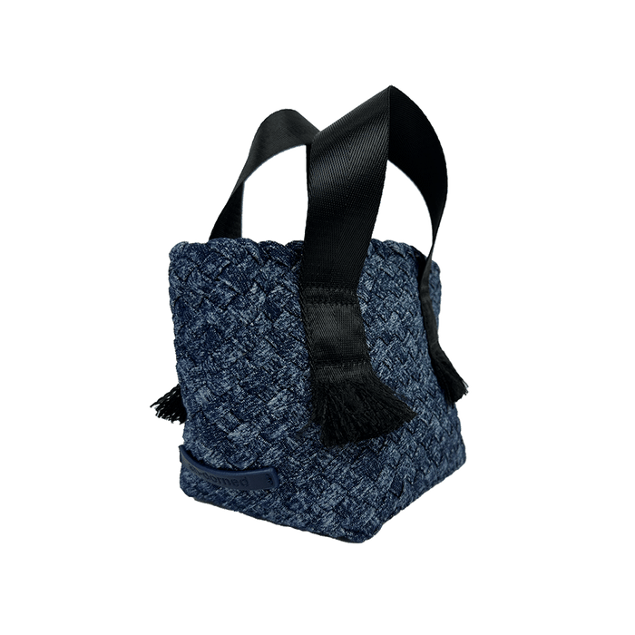 Dora Small Woven Denim Tote w/ Crossbody Strap