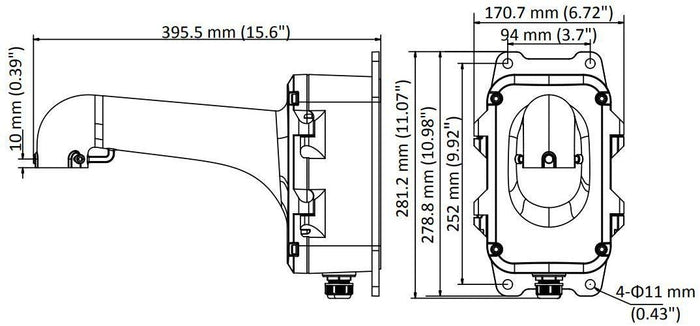 DS-1604ZJ-BOX Mounting Bracket with Backbox for PTZ Speed Dome