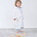 Essentials Light Blue Gingham Trim Bathrobe