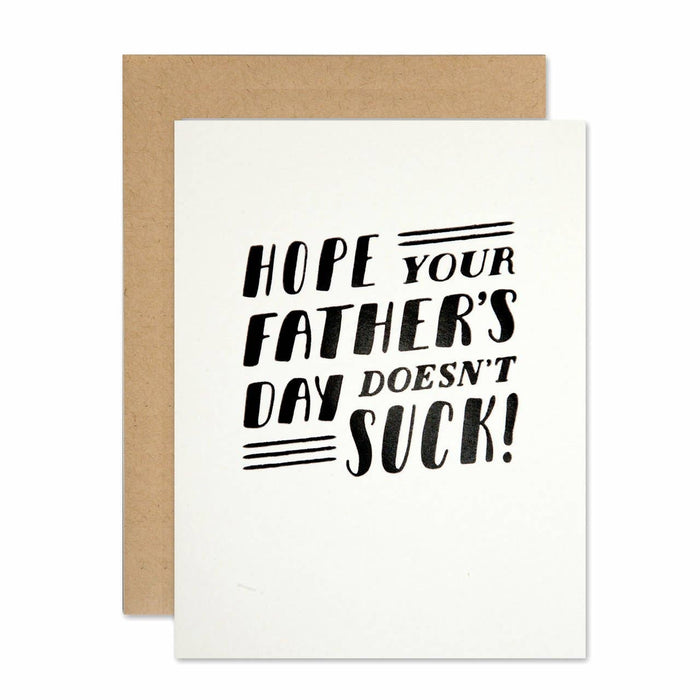 Father's Day Doesn't Suck Mom Dad greeting card — funny Father's Day card