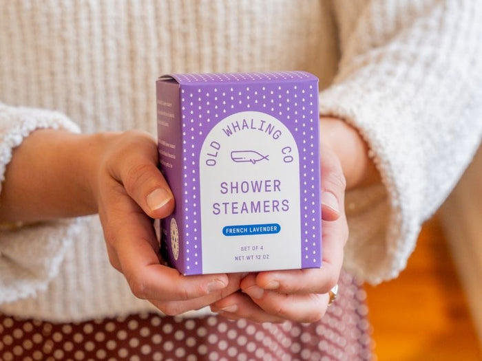 French Lavender Shower Steamers held in flagship store on King Street in Charleston, SC