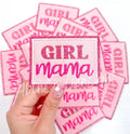 Girl mama pink glitter embroidery hat patch iron on