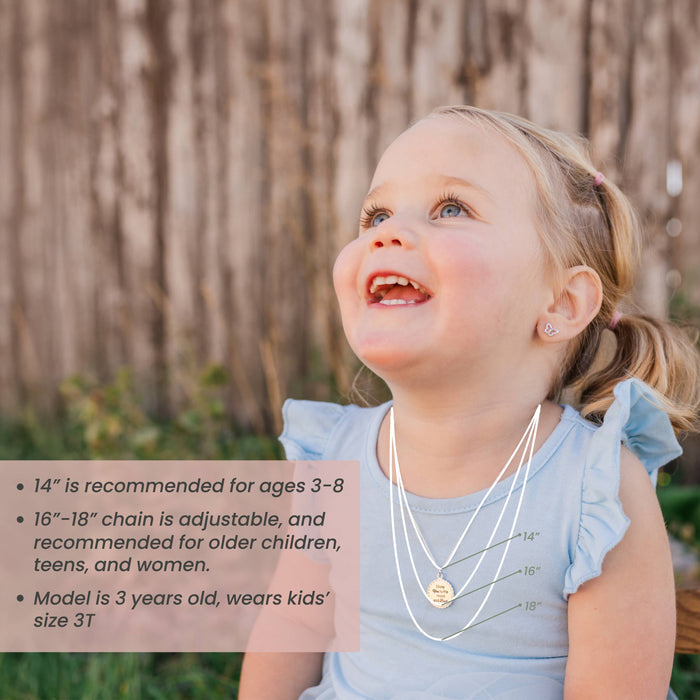 Girls 14K Gold-Plated Pink Pearl Pendant Necklace for Kids
