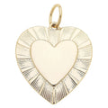 Glowing Heart Charm in Shiny Gold