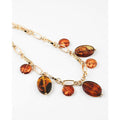 Gold Chain Tortoiseshell Disc Necklace