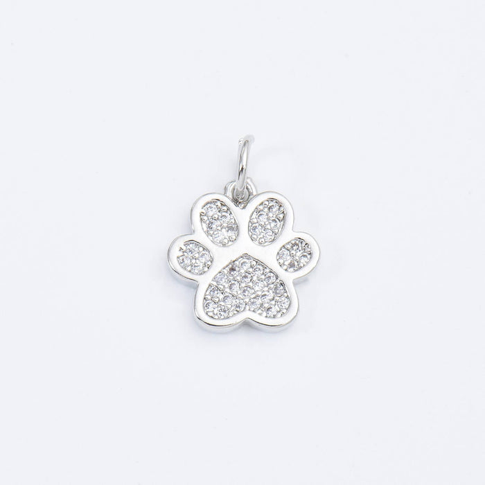 Gold Filled Paw Print Charm, Dog Cat Paw  Pendant CP1661