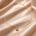 Gold Solitaire Crystal Pendant Necklace