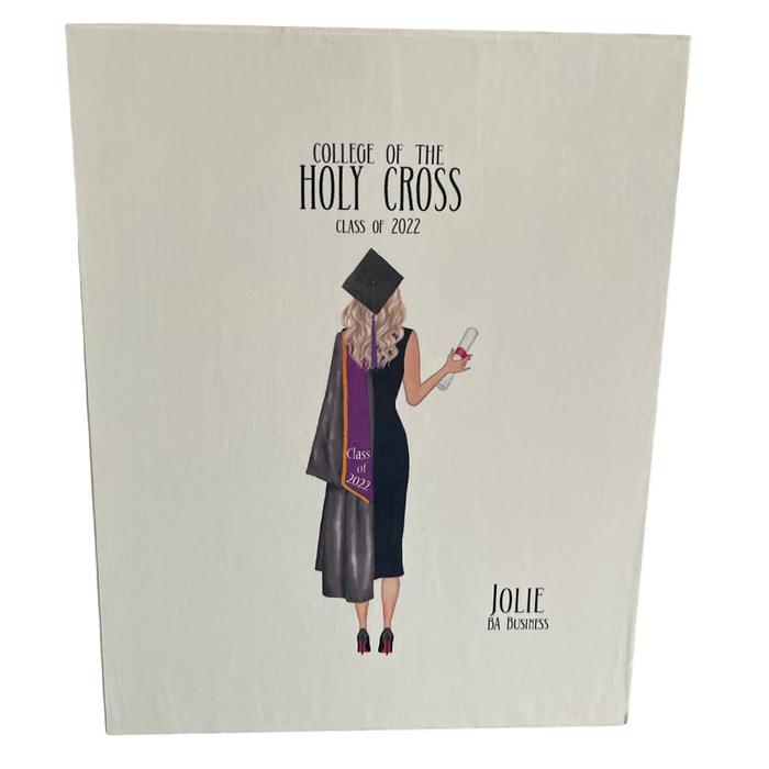 Graduation Block — shown with school colors example