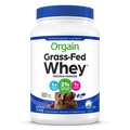 Front of Grass Fed Whey Protein Powder Creamy Chocolate Fudge Flavor in the 1.82lb Canister Size