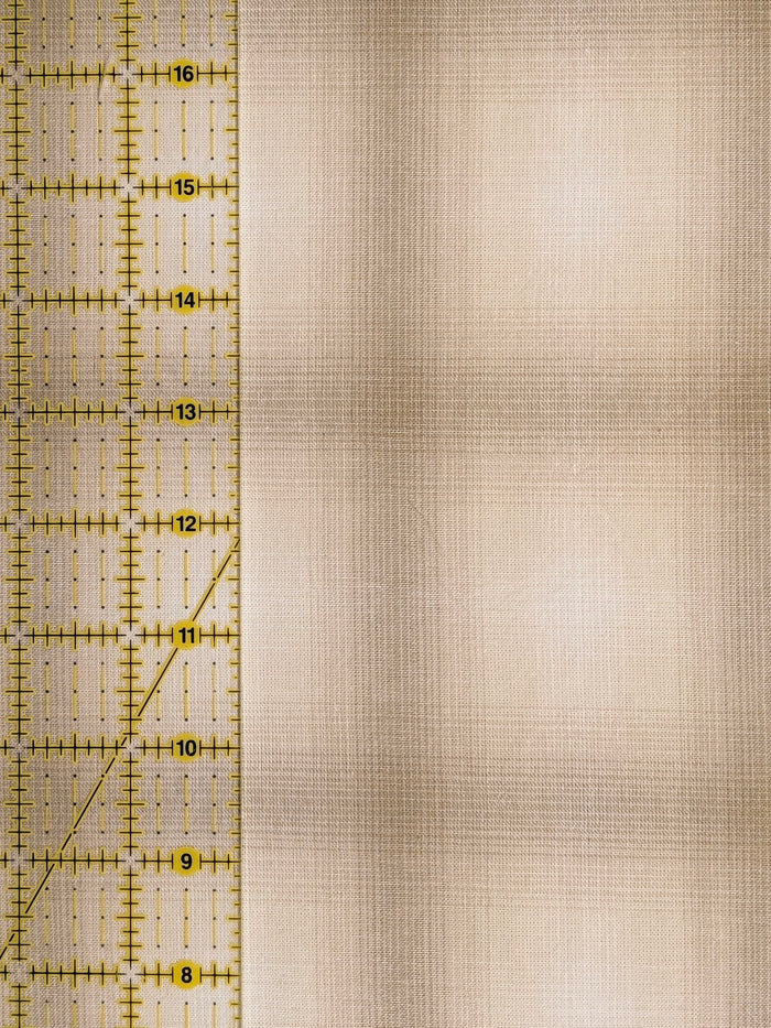 Handworks - Giant Windowpane Plaid Yarn Dyed Cotton Fabric - Beige