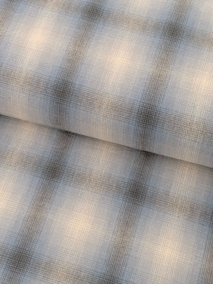 Handworks - Giant Windowpane Plaid Yarn Dyed Cotton Fabric - Blue