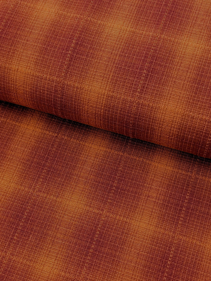 Handworks - Ombre Glen Plaid Yarn Dyed Cotton Fabric - Brick