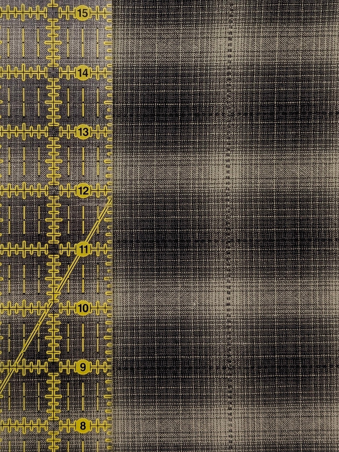 Handworks - Ombre Glen Plaid Yarn Dyed Cotton Fabric - Gray