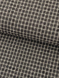Handworks - Small Gingham Check Yarn Dyed Cotton Fabric - Gray & Black