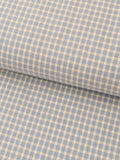 Handworks - Small Gingham Check Yarn Dyed Cotton Fabric - Light Blue