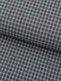 Handworks - Small Gingham Check Yarn Dyed Cotton Fabric - Medium Blue
