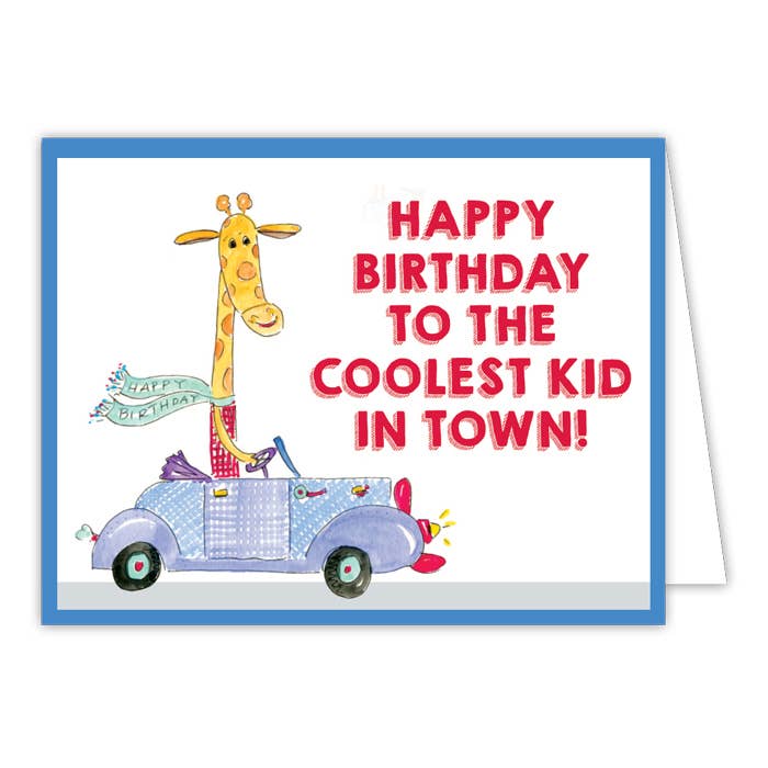 Happy Birthday to the Coolest Kid in Town greeting card — fun kids birthday card