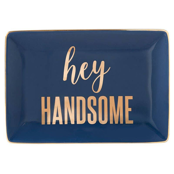 Hey Handsome trinket tray — fun gift for him, desk and counter organizer