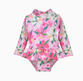 Hibiscus Dream Ruffle Rash Guard Swimsuit