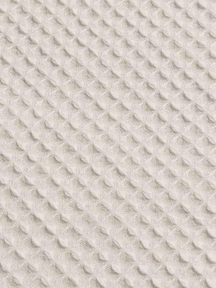 NEW Non-Sretch Japanese Cotton Woven Waffle Fabric - White - Half Yard H-5000-1
