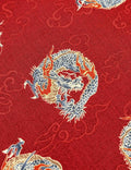 Hishiei - Circling Dragons Cotton Fabric - Red