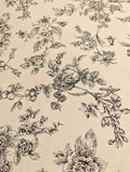 Hokkoh - Botanical Sketch Organic Cotton Lawn - Beige and Black
