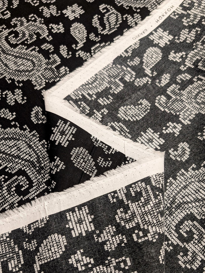 Hokkoh - Coded Paisley Cotton Lawn - Black