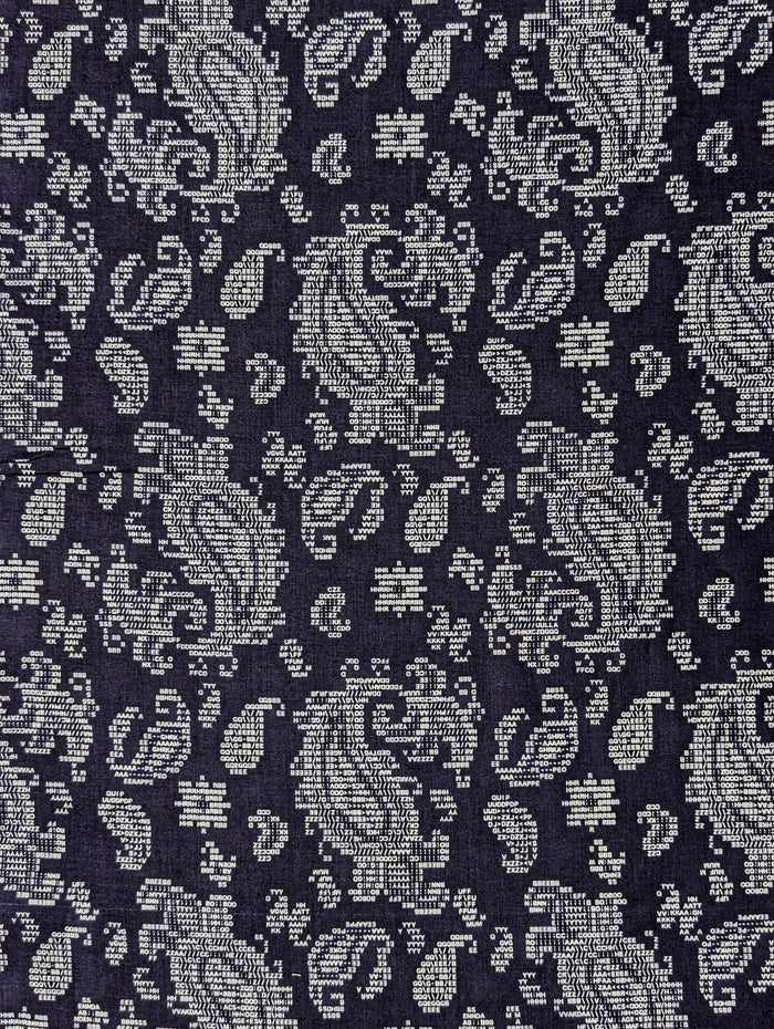 Hokkoh - Coded Paisley Cotton Lawn - Navy