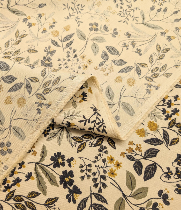 Hokkoh - Enchanted Wildflowers Brushed Cotton Fabric - Beige