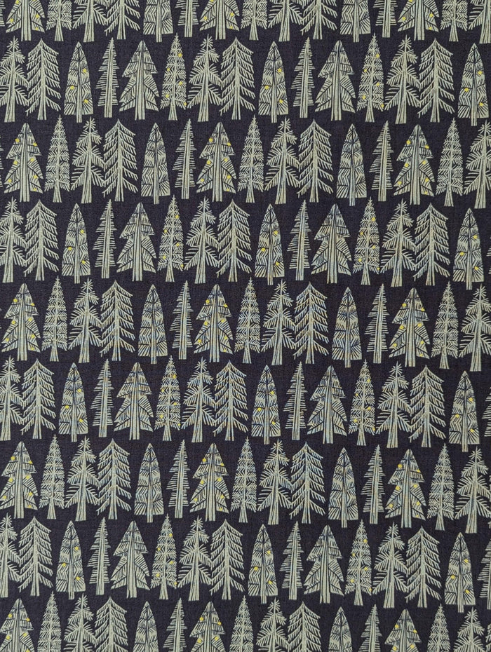 Hokkoh - Holiday Forest Cotton Lawn - Dark Blue