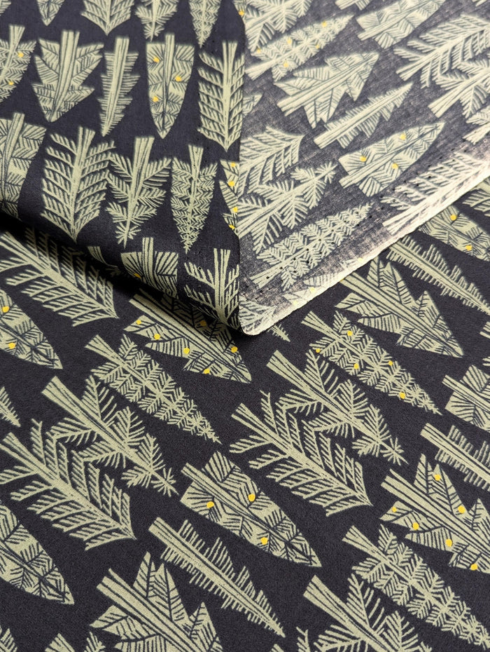 Hokkoh - Holiday Forest Cotton Lawn - Dark Blue