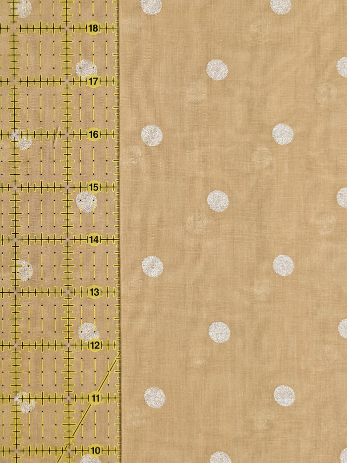New Hokkoh - Sheer Polka Dotted Japanese Cotton Voile Fabric - Tan 7026-510-1-B