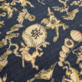 NEW Taiko Animals Hokkoh Japanese cotton dobby fabric 1024-130-4 D blue
