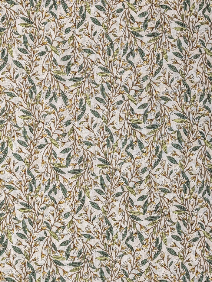 Hokkoh - Trailing Lilies Cotton Lawn Fabric - Beige