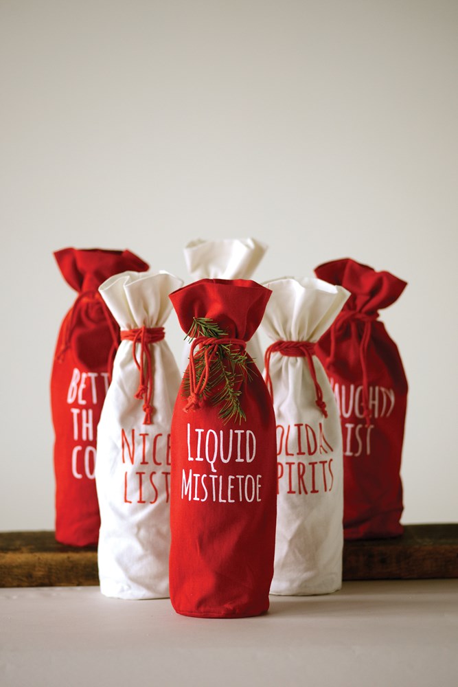 Holiday wine bag — festive Christmas gift bag for wine